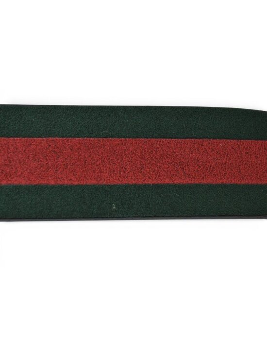 Gucci Belt Reversible 85 Leather Sherry Line Black Green Red